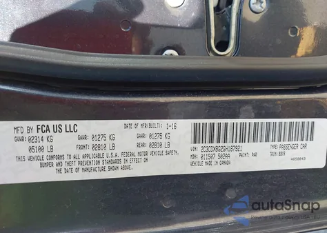 2016 Dodge Charger Se из США, поврежденный, VIN 2C3CDXBG2GH187921